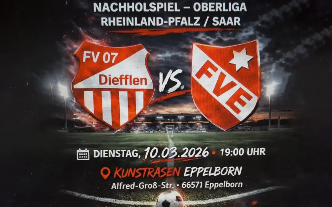 Nachholspiel in Eppelborn: FV 07 Diefflen auswärts gefordert