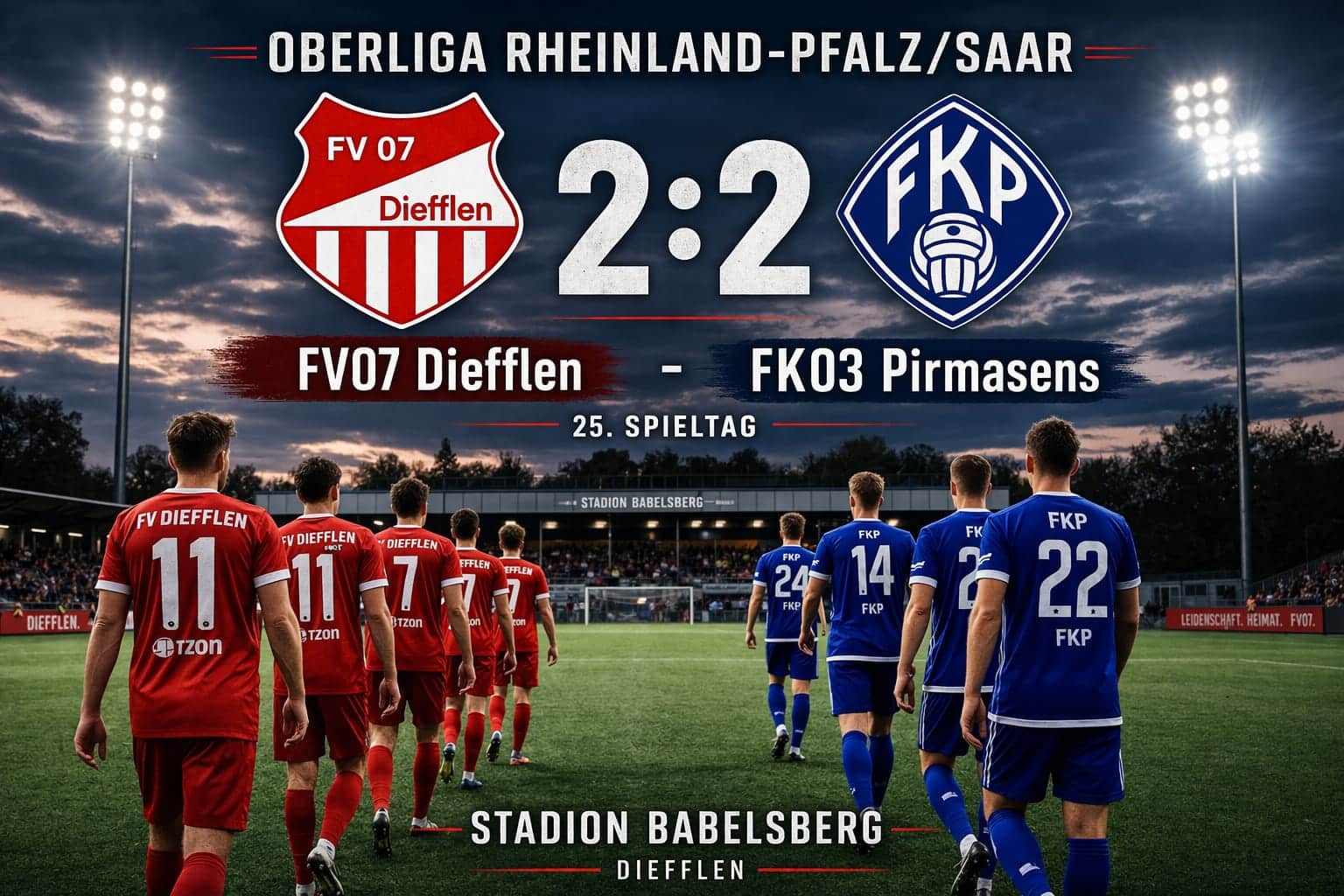 FV07 Diefflen gegen FK03 Pirmasens 2:2 Oberliga Rheinland Pfalz Saar Stadion Babelsberg