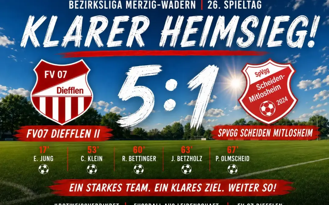 Diefflen II Scheiden Mitlosheim – Klarer Heimsieg mit 5:1