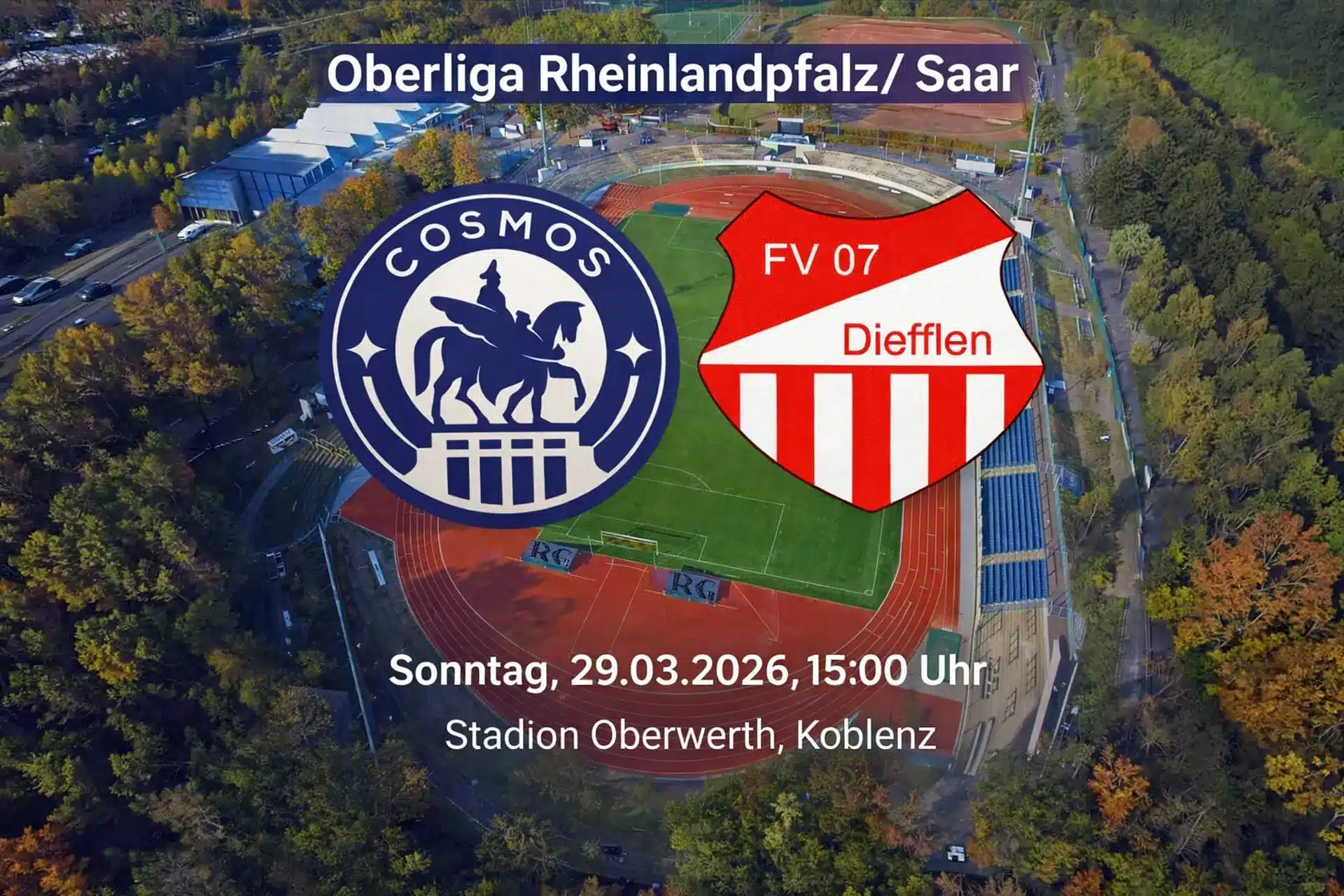 FC Cosmos Koblenz gegen FV 07 Diefflen in der Oberliga Rheinland-Pfalz/Saar