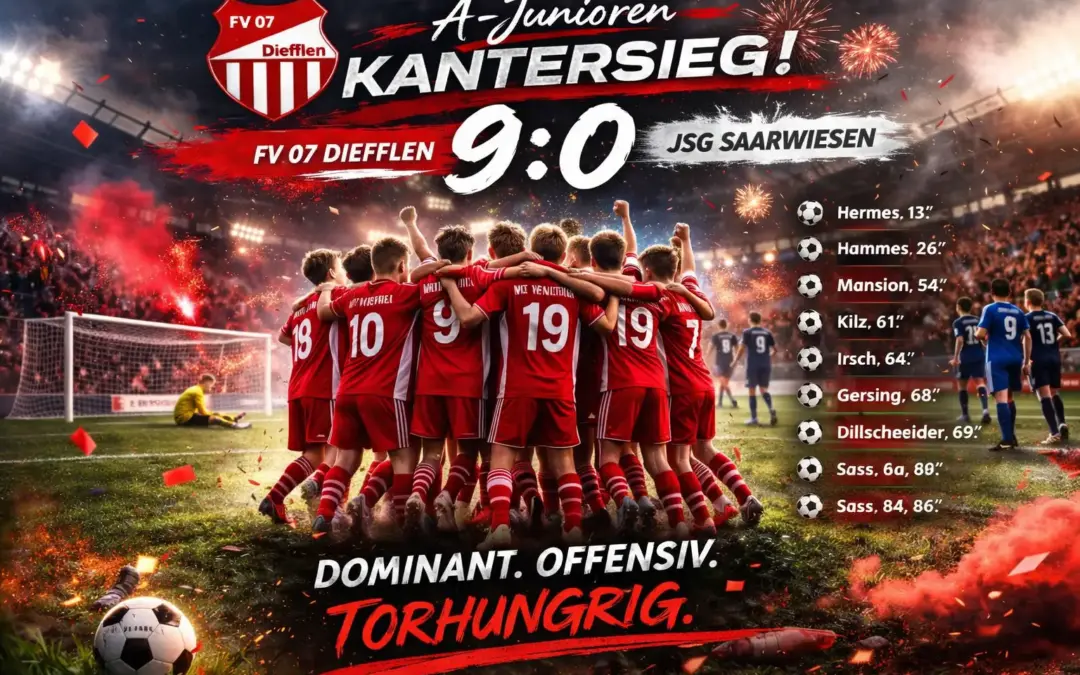FV 07 Diefflen besiegt JSG Saarwiesen mit 9:0