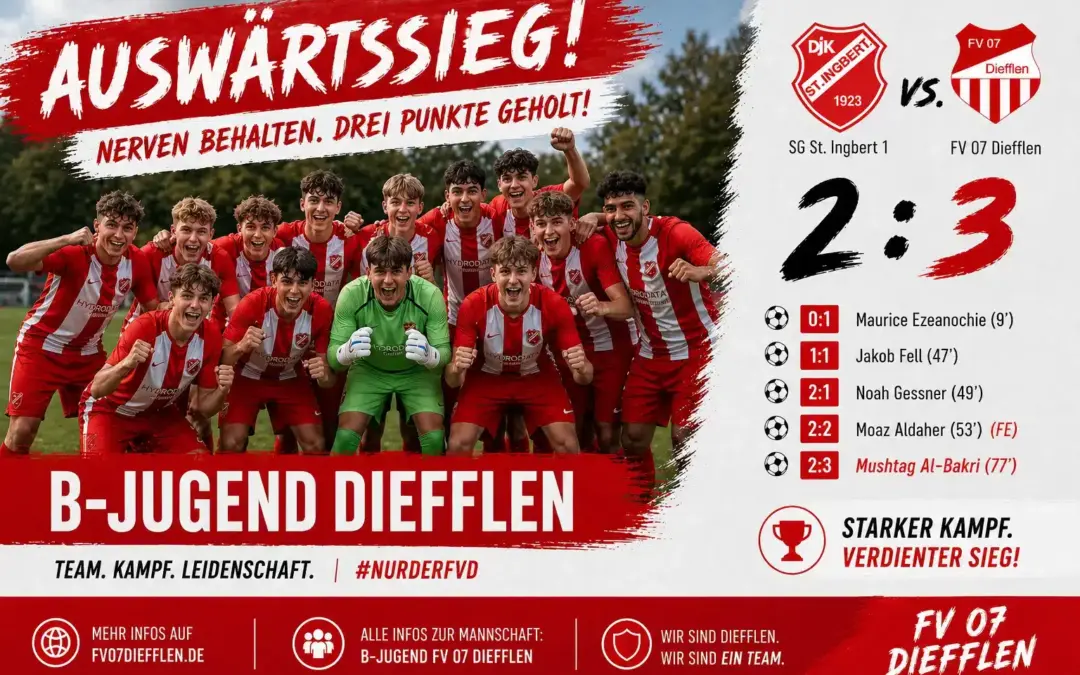 B-Jugend Diefflen feiert Auswärtssieg in St. Ingbert