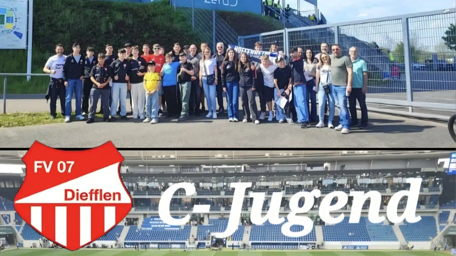 C-Jugend FV07 Diefflen beim gemeinsamen Ausflug zum Bundesliga-Spiel als Teamevent