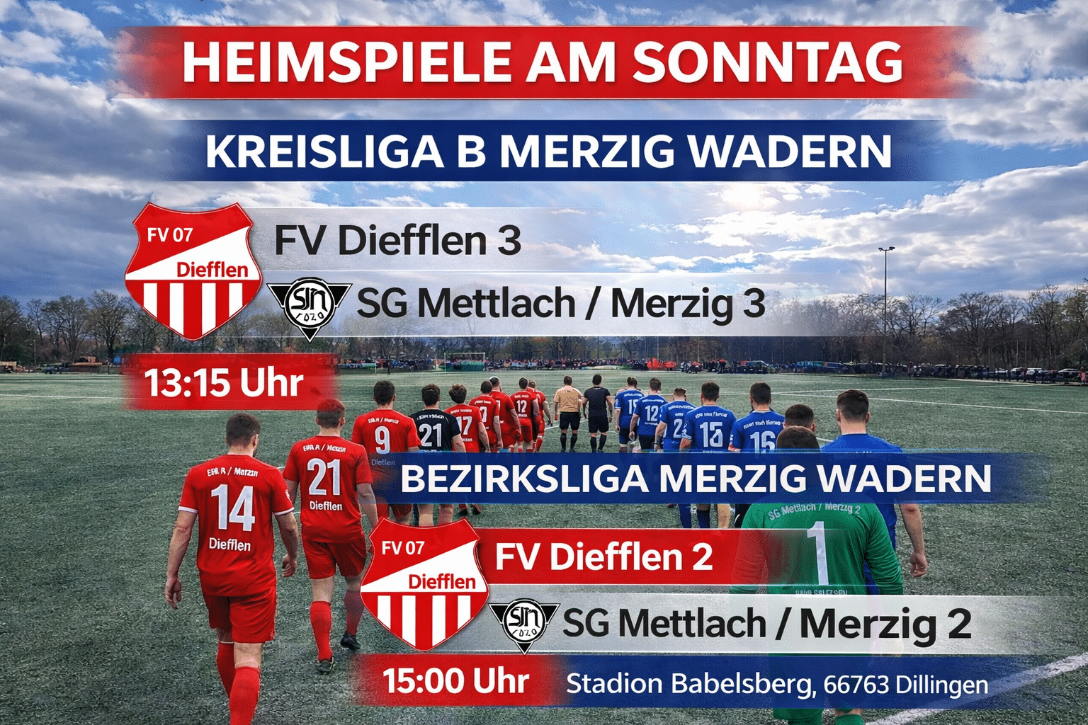 FV Diefflen Heimspiel Sonntag gegen SG Mettlach Merzig
