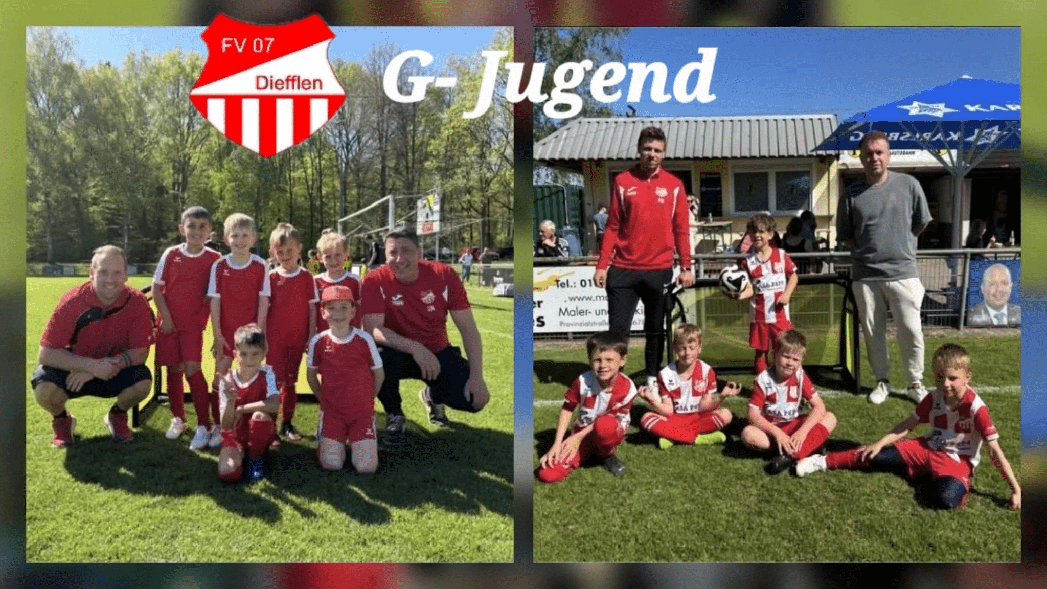 G-Jugend Diefflen Mannschaftsfoto beider Teams