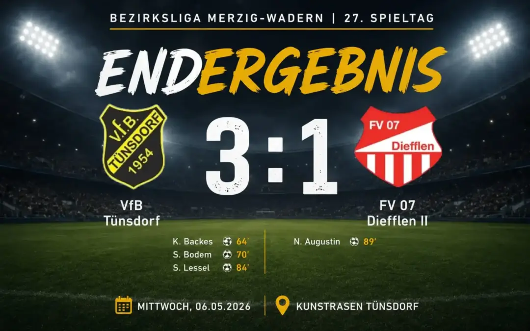 FV07 Diefflen 2 unterliegt in Tünsdorf mit 1:3