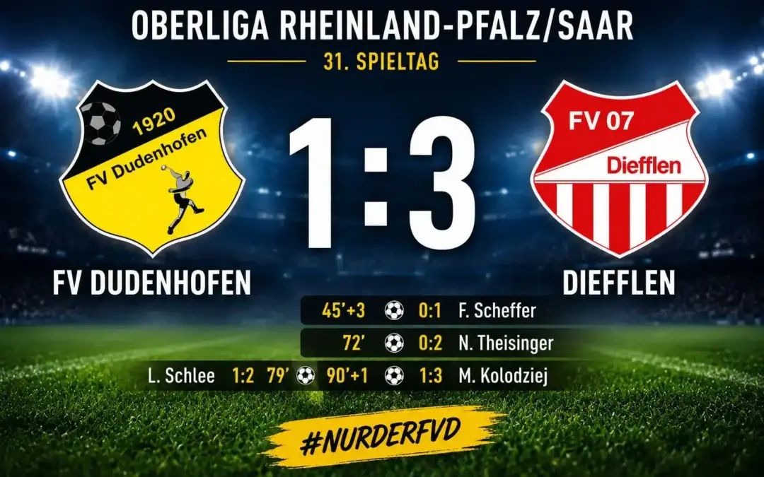 FV07 Diefflen Dudenhofen: 3:1-Auswärtssieg in der Oberliga