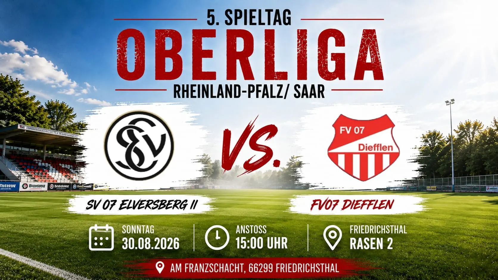 FV07 Diefflen gegen Elversberg II FV07 Diefflen gegen SV 07 Elversberg II am 30. August 2026