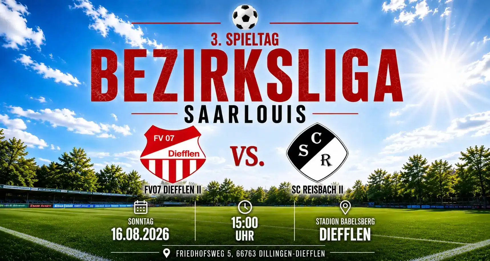 FV07 Diefflen 2 gegen SC Reisbach 2 am 3. Spieltag