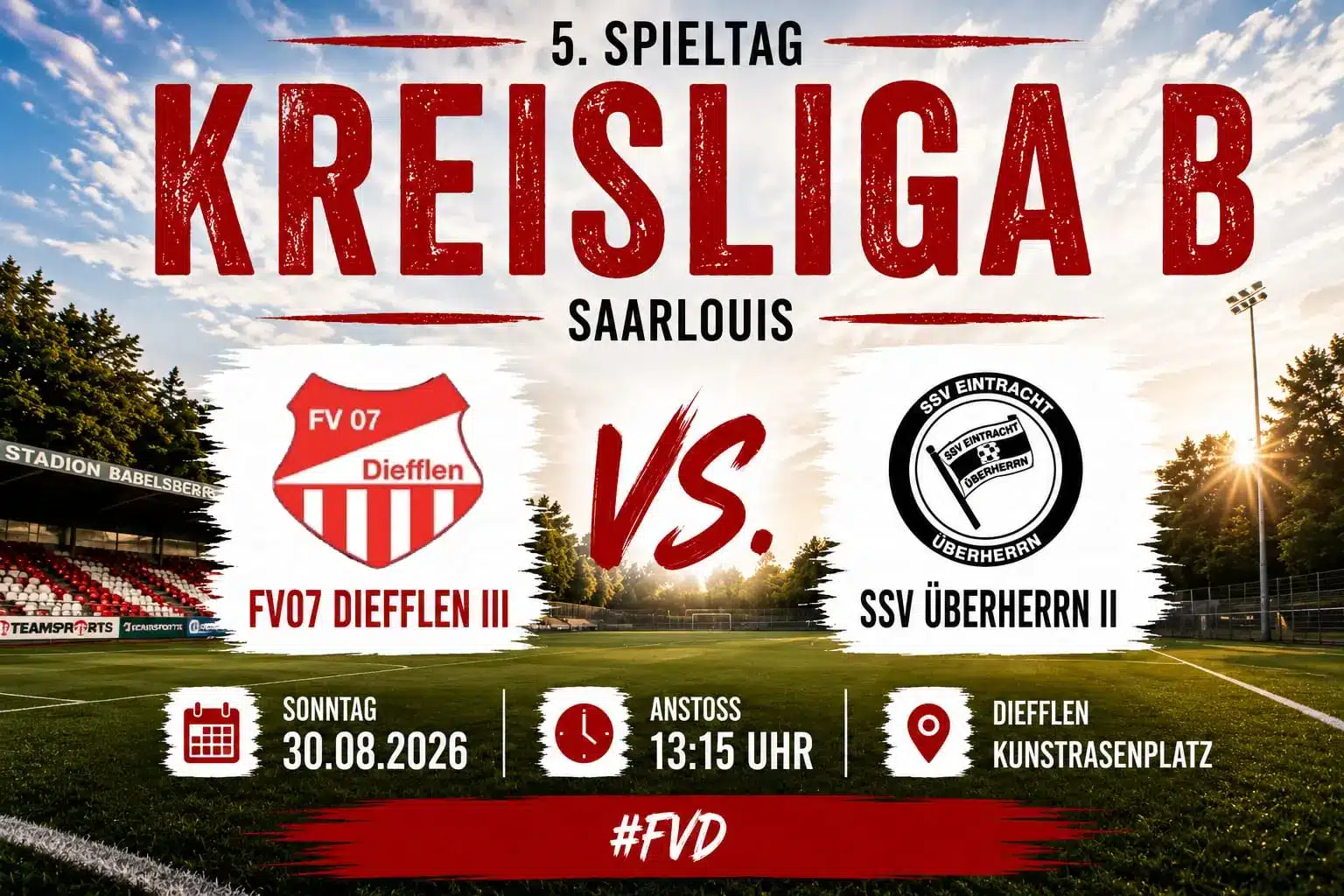 FV07 Diefflen 3 gegen SSV Überherrn 2 im Topspiel der Kreisliga B Saarlouis